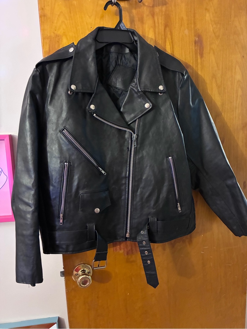Women’s Black Leather Moto Bomber Jacket - Classic Asymmetrical Zip